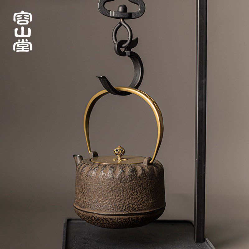 容山烧烤炉围炉煮茶配件自在钩免安装铁壶挂钩炭火炭炉煮茶炉套装