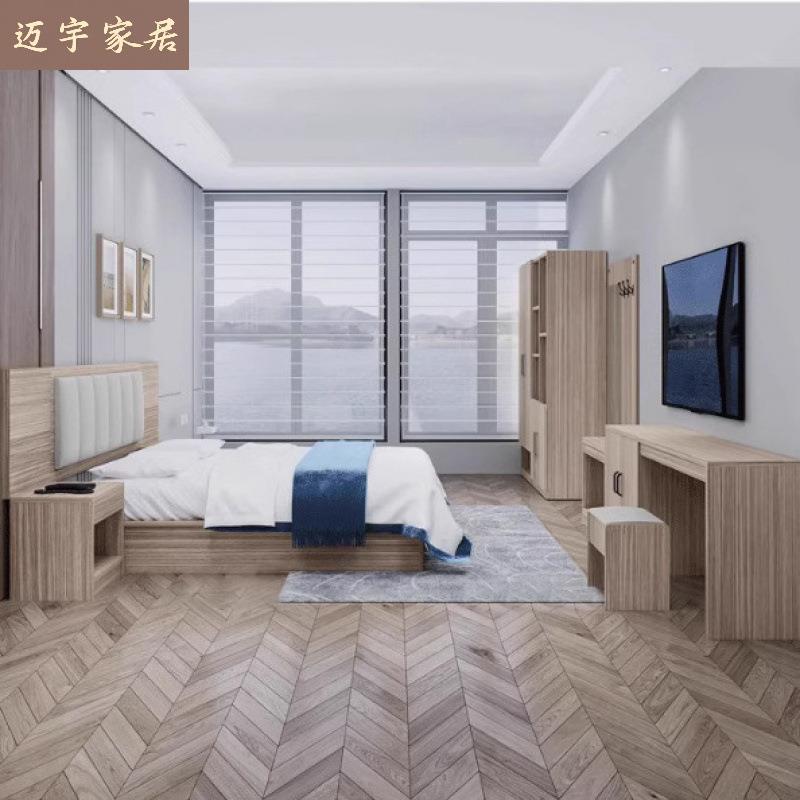 新款快捷酒店家具标间全套床商务宾馆公寓出租房家具床民宿电视柜