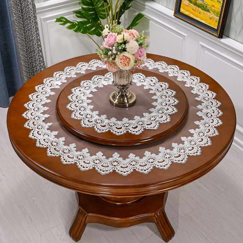 圆形美式蕾丝桌布布艺家用双层圆桌圆盘欧式餐桌桌垫台布奢华高档,居家布艺,桌布,淘宝优惠券,粉丝福利购,淘宝优惠卷