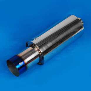 汽车尾喉改装不锈钢镀蓝排气直排鼓消音器声浪尾段HKS排气管