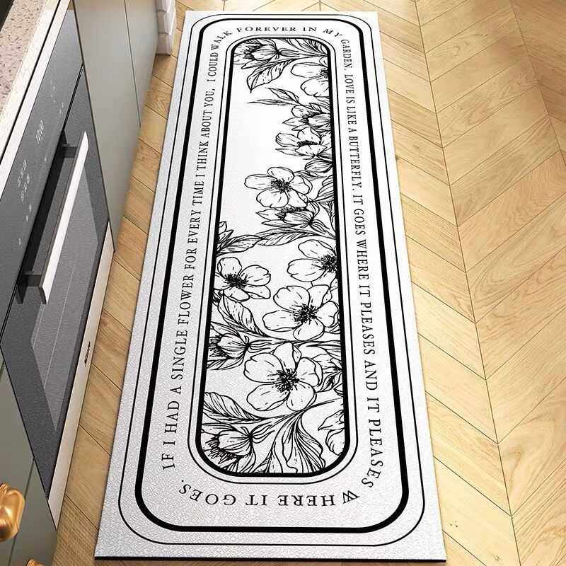 复古法式家用厨房吸水吸油脚垫长条防滑硅藻泥地垫浴室组合地毯,居家布艺,厨房地垫,淘宝优惠券,粉丝福利购,淘宝优惠卷