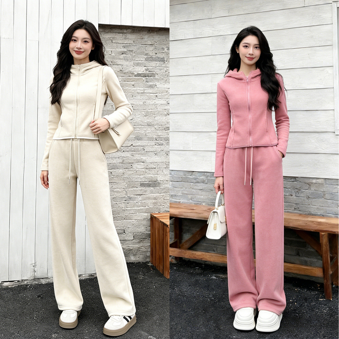 依凡芙休闲加绒卫衣套装洋气时尚减龄2026超火一整套穿搭