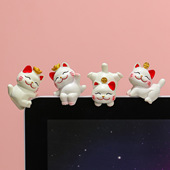 可爱招财猫汽车摆件车内饰车载中控台屏幕电脑显示屏装 饰用女