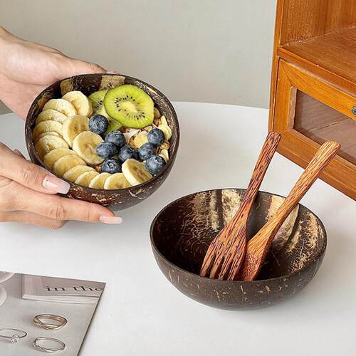 ins风椰子壳大肚早餐碗