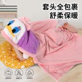 珊瑚绒浴巾儿童浴袍宝宝连帽斗篷可穿可裹吸水夏季 游泳浴巾婴儿