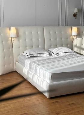 意式极简Angela天使床主卧高端大气1米8双人床加宽屏布艺奶油风