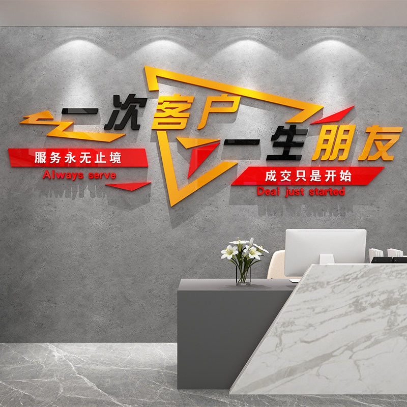 销售部公司企业文化背景墙会议办公室墙面装饰布置励志标语墙贴纸
