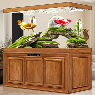 中式 底滤玄关屏风客厅家用超白玻璃龙鱼缸水族箱智能恒温2025新款
