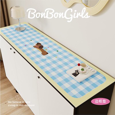奶油风餐边柜电视柜垫台面保护垫皮革桌布防水防油免洗玄关鞋柜垫