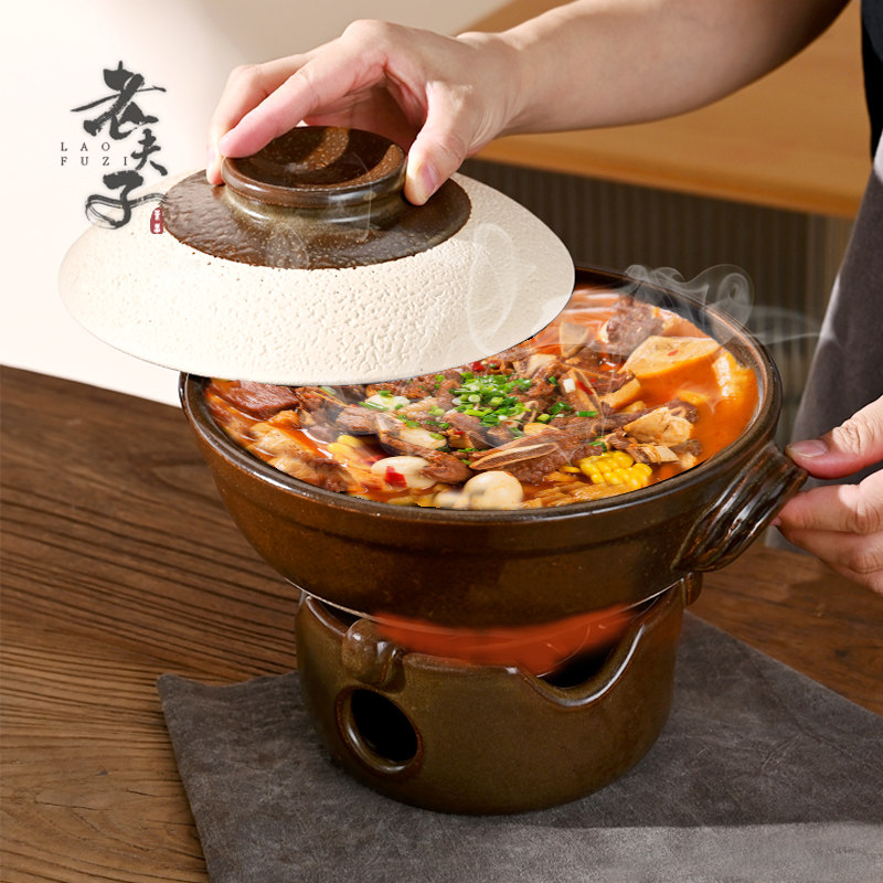 陶瓷砂锅家用炖汤煲煤瓦斯炉耐高温干烧不裂小号商用酒精炉子火锅