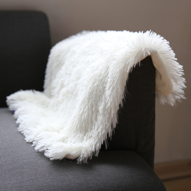 出口纯白色长毛毛PV绒沙发抱枕套飘窗办公室椅子靠垫靠枕垫子含芯,居家布艺,靠垫/抱枕,淘宝优惠券,粉丝福利购,淘宝优惠卷