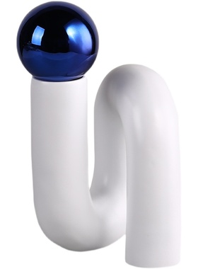 简约软装摆件创意弯曲白色艺术饰品样板房售楼部酒柜装饰陈设