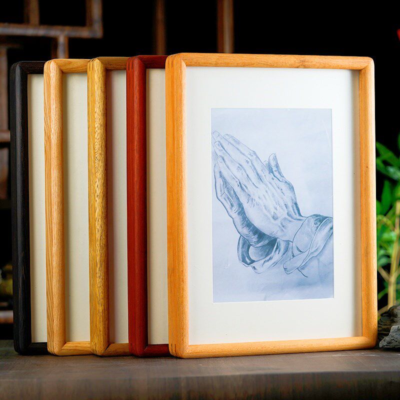 十年厂家定制长书法字画框胡桃榫卯挂墙中式实木相框空框摆台装裱