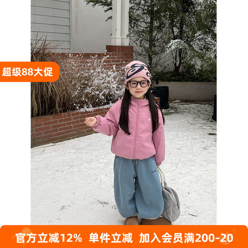BEIFU贝芙 女童韩版杜邦棉防风保暖冲锋衣儿童冬季加厚棉服外套潮