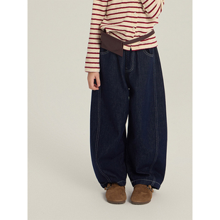 BEIFU贝芙童装 儿童春秋防褪色弯刀牛仔裤女童韩版百搭直筒休闲裤