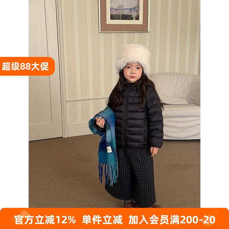 BEIFU贝芙 儿童秋冬小排骨轻薄羽绒服男女童90白鸭绒校服神器外套