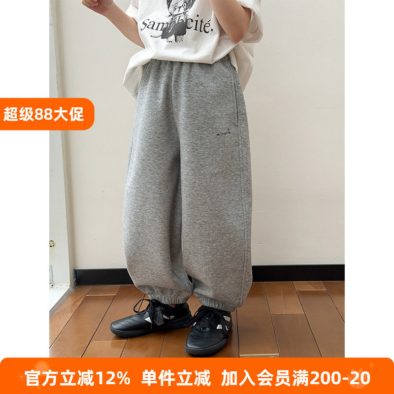 BEIFU贝芙 儿童春秋装休闲字母卫裤女童韩版百搭宽松运动束脚裤子
