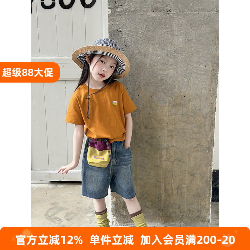 BEIFU贝芙 儿童夏季舒适纯棉休闲短袖T恤女童百搭基础版半袖上衣