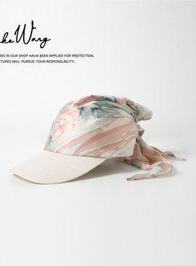 KOKO WANG时尚洋气款印花头巾拼接休闲百搭鸭舌帽552905F11S02