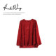 KOKO WANG秋冬圣诞氛围感桑蚕丝流苏圆领上衣X6475K22T04