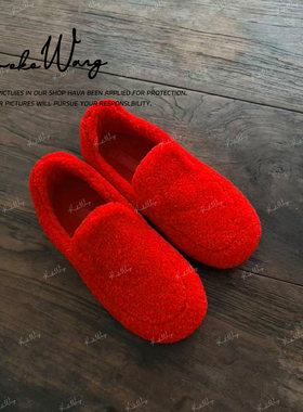 KOKO WANG 秋冬新款时尚一脚蹬平底羊羔毛休闲乐福鞋 X6985K20X01