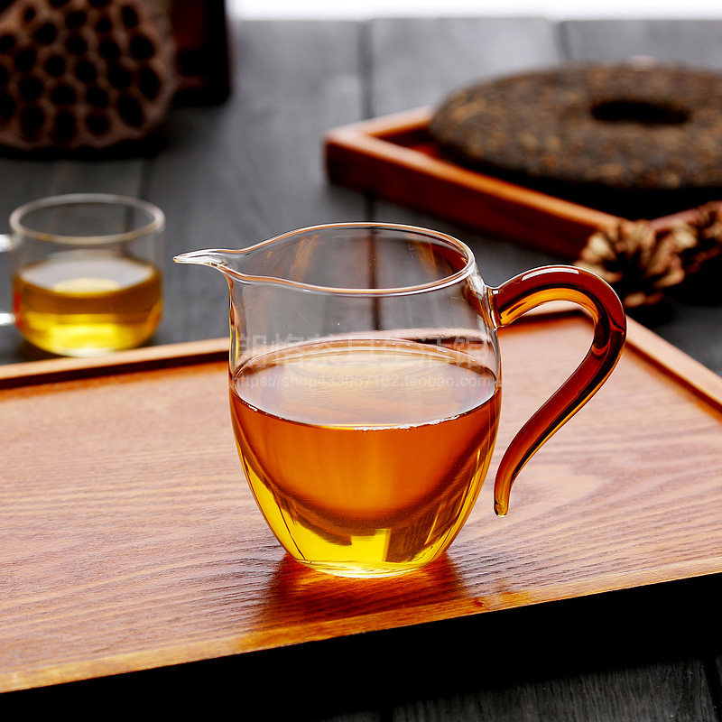 玻璃公道杯耐热过滤透明公道杯茶漏套装倒茶公杯茶海功夫茶公杯