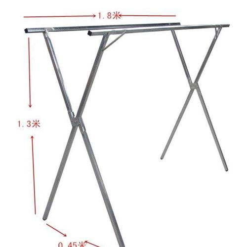 2020晾衣架落地不锈钢伸缩晾衣架圆管三杠折叠阳台式x型室内外晾