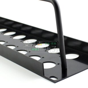 24位多路空白跳线板D型插座机架模块机柜卡侬面板塞孔板2U带绑线