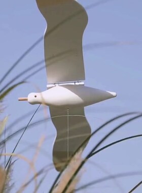 di创意木制会飞翔的海鸥儿童房民宿空中悬挂吊饰逗猫玩具手工艺品
