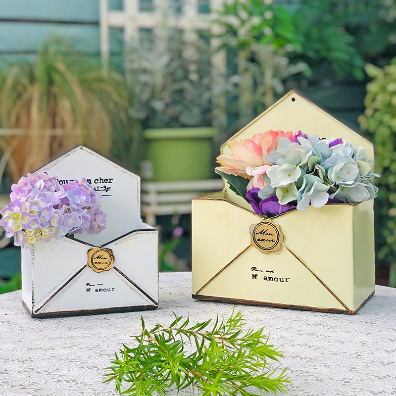 日系壁挂花盆铁艺挂桶花桶阳台花园复古杂货庭院露台装饰清新花器