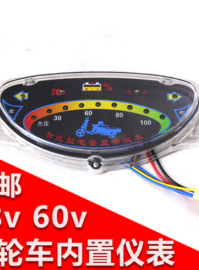 电动三轮车仪表盘绿色佳人三轮车仪表牛头仪表电量显示表48V60V