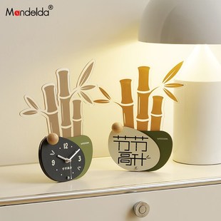 Mandelda节节高升竹子好寓意摆件客厅入户玄关时钟摆放式 饰品 装