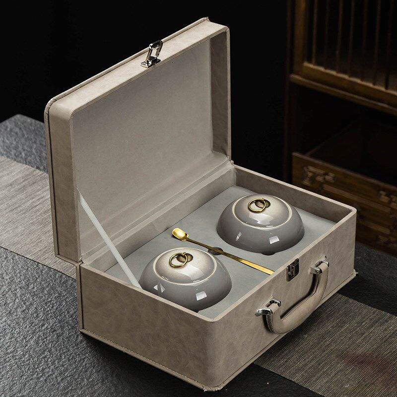 高档皮包陶瓷密封罐黑枸杞红枸杞子空盒包装灵芝孢子粉石斛三七粉,包装,保健品包装,淘宝优惠券,粉丝福利购,淘宝优惠卷