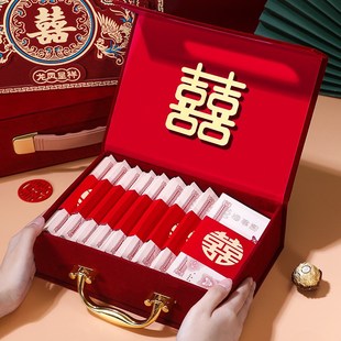 订婚彩礼钱盒子高级感结婚礼金箱婚礼收钱箱定亲下聘礼装现金礼盒