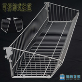 超市货架配件可拆卸组合式 挂篮斜口挂框零食分类篮加隔片挂筐多款
