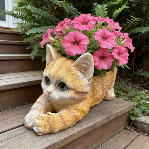 仿真猫咪花盆可爱装饰摆件