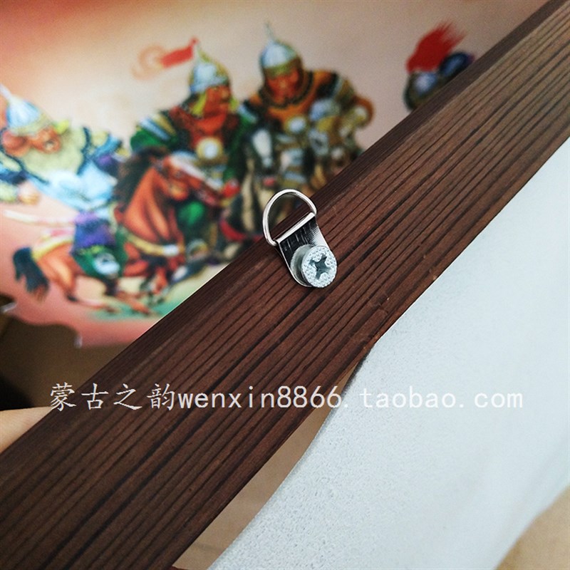 蒙古皮画横版1.6米双木杆内蒙古特色手工艺挂画装饰画蒙古骑士画