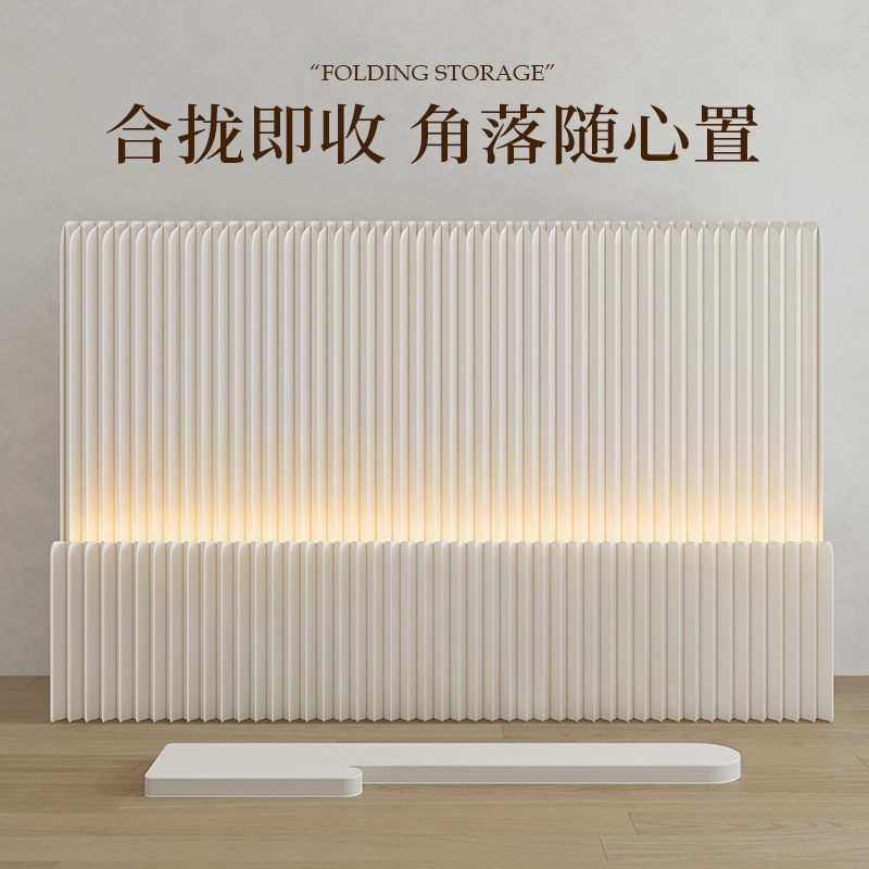 风琴屏折纸墙隔板隔断客厅卧风半隔屏风发光室叠纸墙可移动