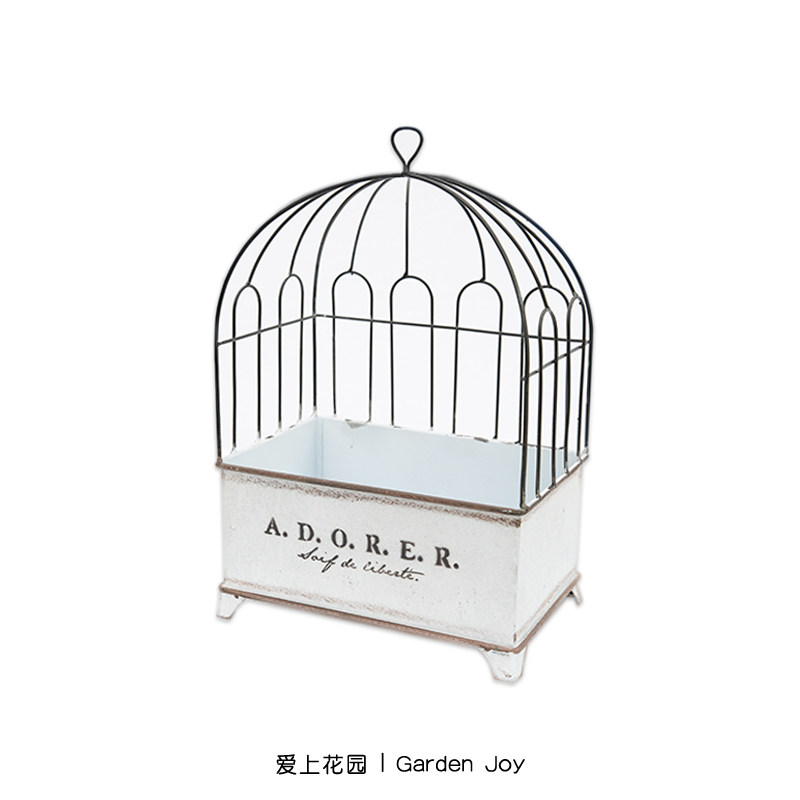 货园花杂丨 铁艺花盆艺桶挂件摆件 可悬挂四足鸟笼花盒