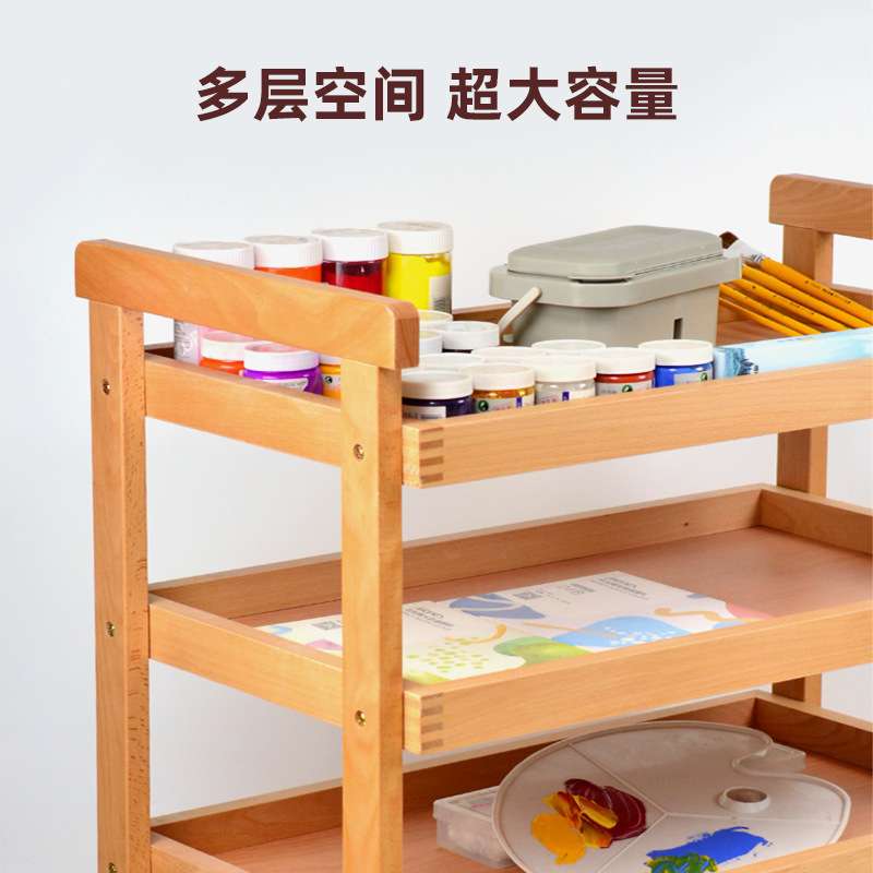 美术红榉木油画车木制油画工作台实木油画架油画颜料油画绘画车