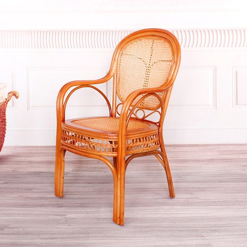 天然真藤椅家用老式手工编制客厅阳台单人扶手椅子三件套组合桌椅