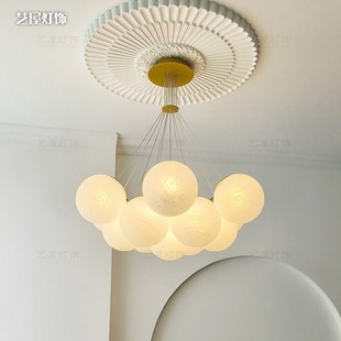 法式 客厅吊灯中古vintage包豪斯餐厅复古泡泡侘寂风卧室魔豆灯具
