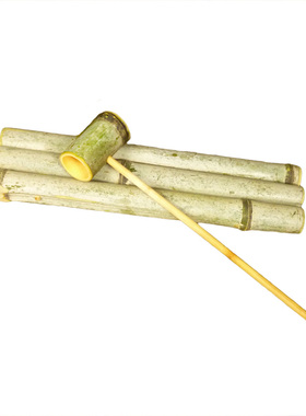 竹排水勺 园林石槽鱼缸竹子流水摆件 庭院鱼池竹子装饰流水器配件