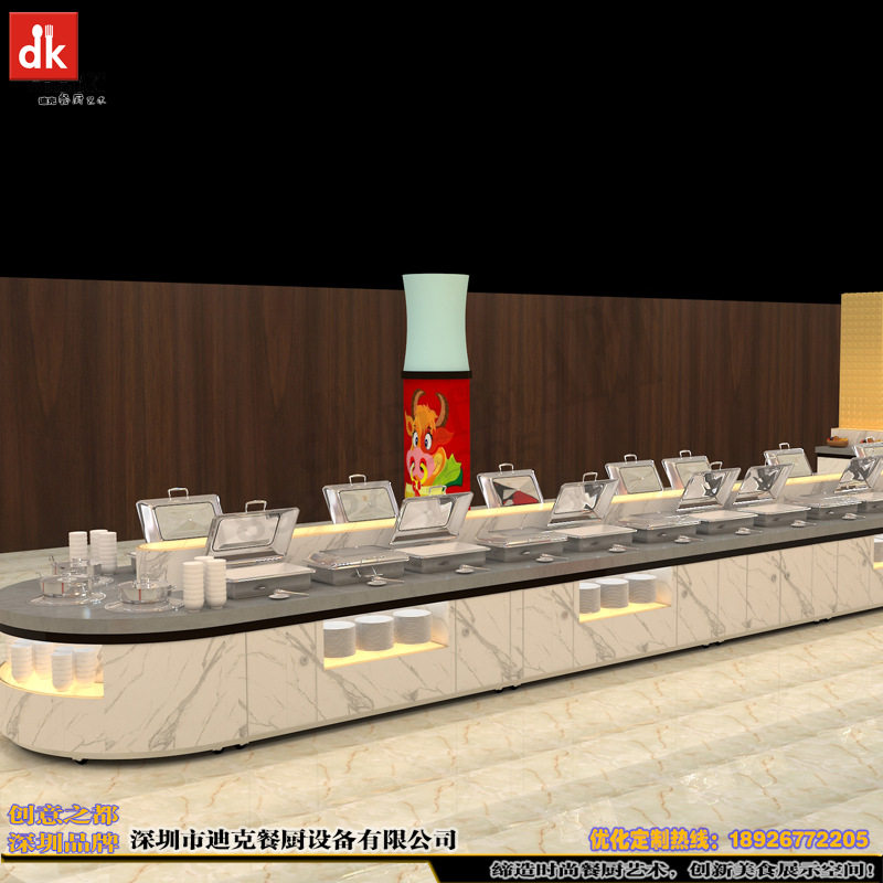 高端品牌酒店自助餐台工厂 餐饮家具移动布菲台 单位食堂自助餐台