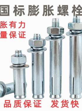 纯正国标膨胀螺丝螺栓镀锌涨丝金属铁胀栓8mmM10M12M14M16M18M20
