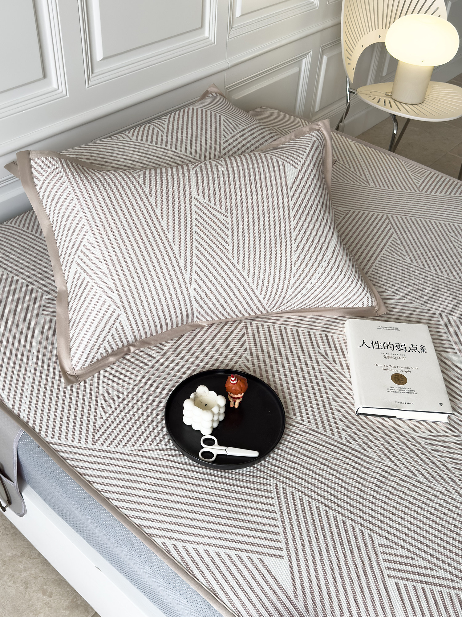 夏季高级感冰丝凉席床笠三件套 夏天凉感家用可折叠软席子空调席,床上用品,冰丝席,淘宝优惠券,粉丝福利购,淘宝优惠卷