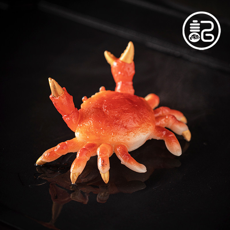 记今朝《变色螃蟹》茶宠摆件 精品可养 趣味茶玩八方来财茶具配件