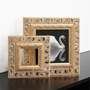 金色做旧实木画框装裱定制油画外框相框挂墙客厅卧室欧式复古镜框
