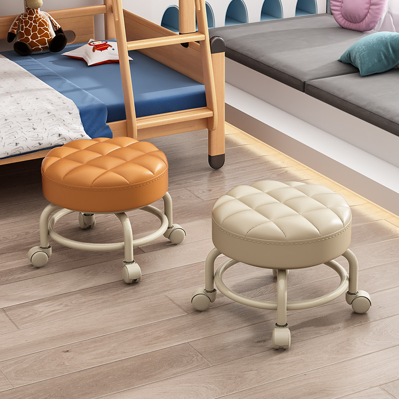 滑轮矮凳带万向轮小凳子可移动家用带娃换鞋凳多功能美缝擦地圆凳,住宅家具,万向轮凳,淘宝优惠券,粉丝福利购,淘宝优惠卷