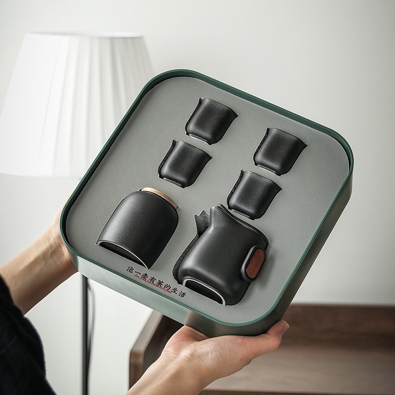 便携旅行简易小茶台功夫茶具套装家用客厅陶瓷办公会客小套泡茶壶
